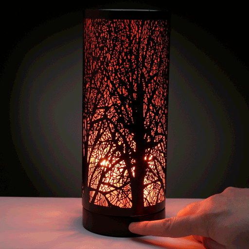 Electric Touch Aroma Warmer Lamp for Wax Melts - Red Tree Silhouette