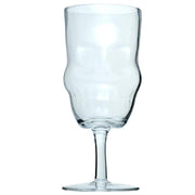 Set of 2 Glass Skull Head Shaped Wine Glasses