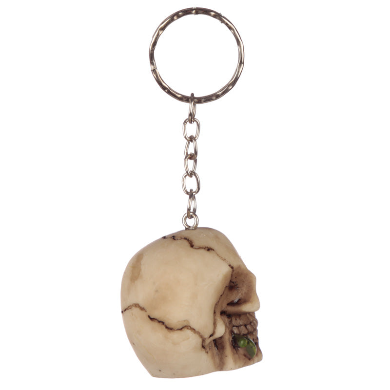 Skulls & Roses Skull Keyring - Two Colours Available - Myhappymoments.co.uk