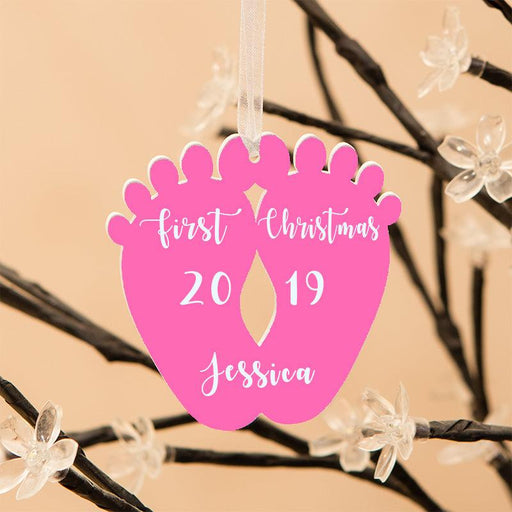 Personalised Baby Feet First Christmas Decoration