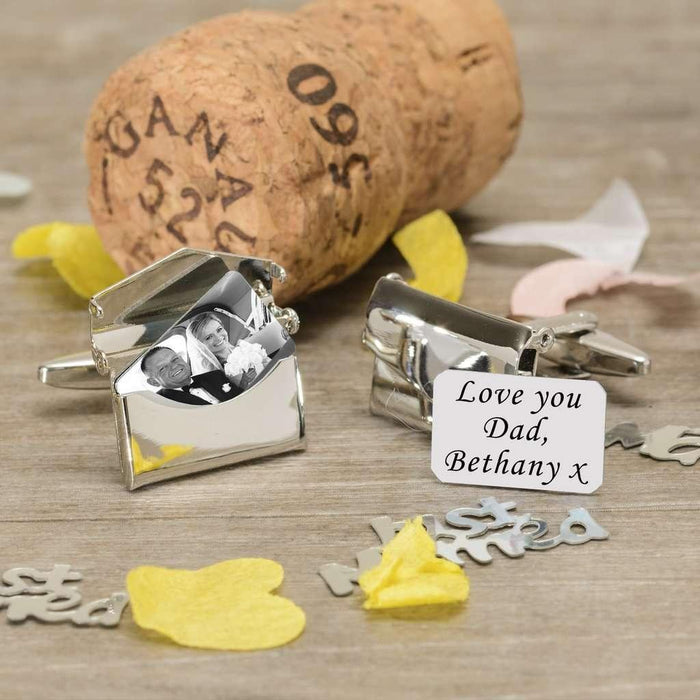 Personalised Message And Photo Envelope Cufflinks - Myhappymoments.co.uk