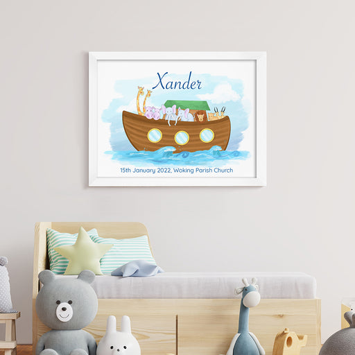 Personalised Noah's Ark White Framed Print