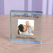 Personalised First Mother’s Day Photo Glass Block - Mummy &