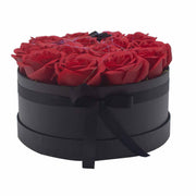 Soap Flower Gift Bouquet In Box - 14 Red Roses - Round