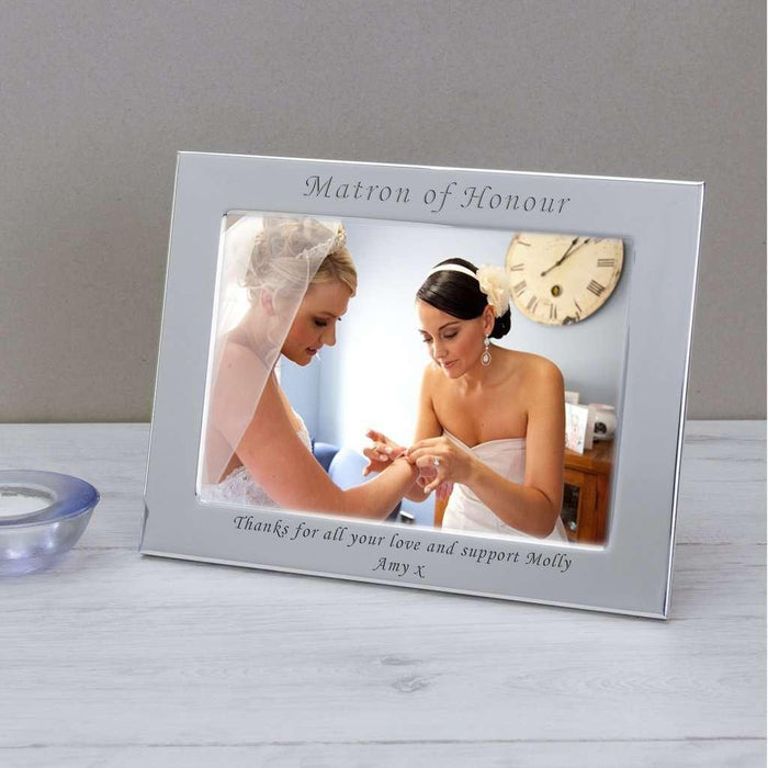 Personalised Silver Plated Matron of Honour Photo Frame - Myhappymoments.co.uk