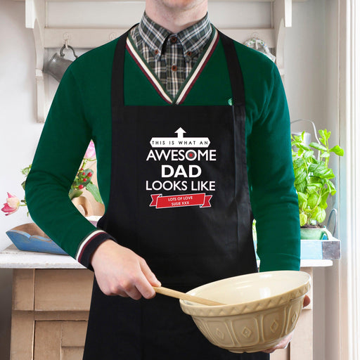 Personalised This is What an Awesome Dad Looks Like Apron - Myhappymoments.co.uk