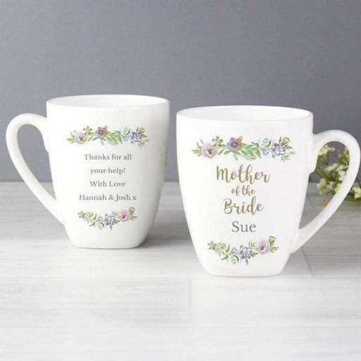 Personalised Floral Watercolour Mother of the Bride Wedding Latte Mug - Myhappymoments.co.uk