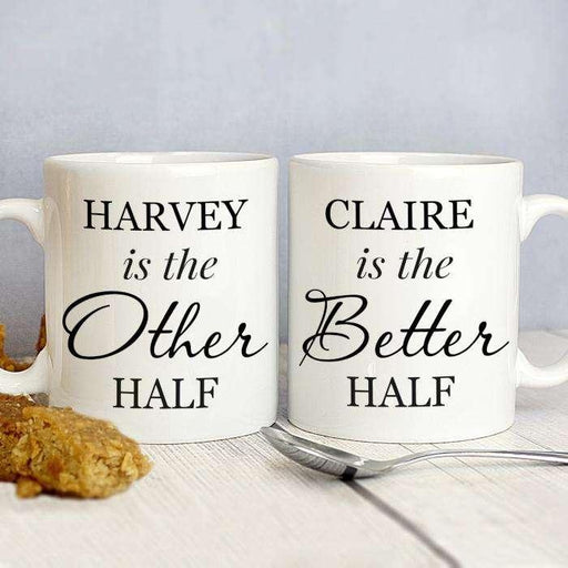 Personalised Other Half and Better Half Mug Set - Myhappymoments.co.uk