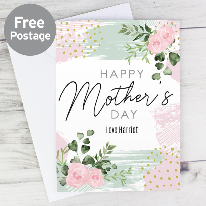 Personalised Abstract Rose Happy Mother’s Day Card