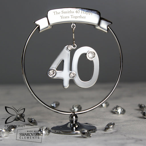 Personalised Crystocraft 40th Birthday Anniversary Ornament