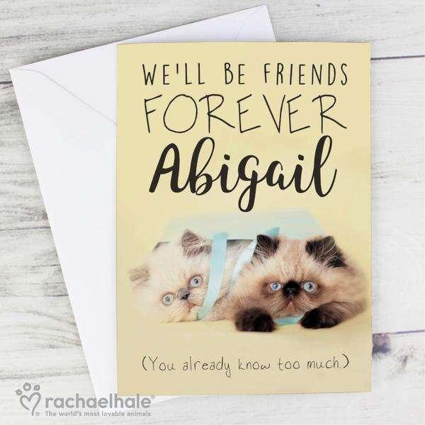 Personalised Rachael Hale Friends Forever Cat Card - Myhappymoments.co.uk