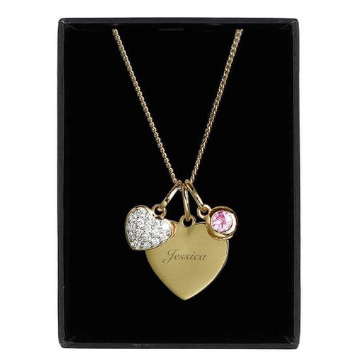 Personalised Sterling Silver & 9ct Gold Heart Necklace - Myhappymoments.co.uk