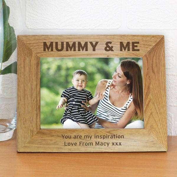 Personalised Mummy & Me 7x5 Wooden Photo Frame - Myhappymoments.co.uk