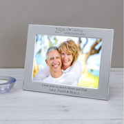 Personalised 25th Silver Wedding Anniversary Photo Frame - Myhappymoments.co.uk