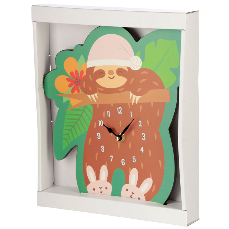 Sleepy Sloth Shaped Wall Clock - Myhappymoments.co.uk