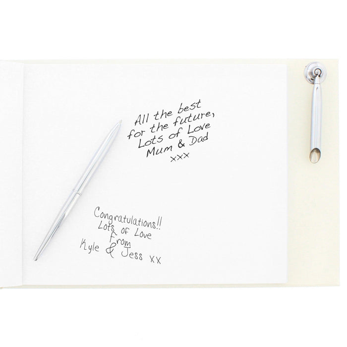 Personalised Ornate Swirl Hardback Guest Book & Pen