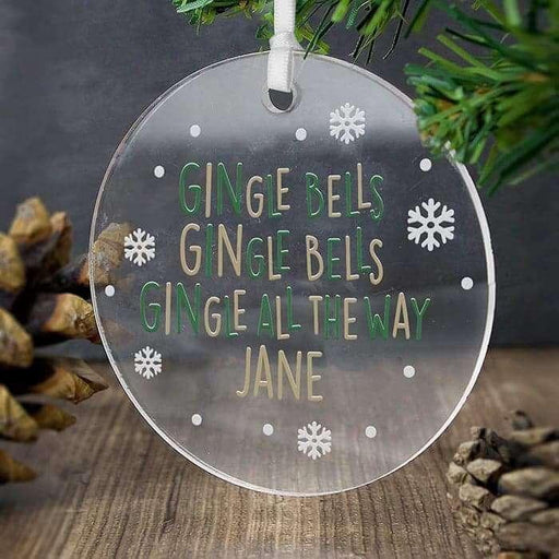 Personalised Gingle Bells Gingle All The Way Decoration - Myhappymoments.co.uk