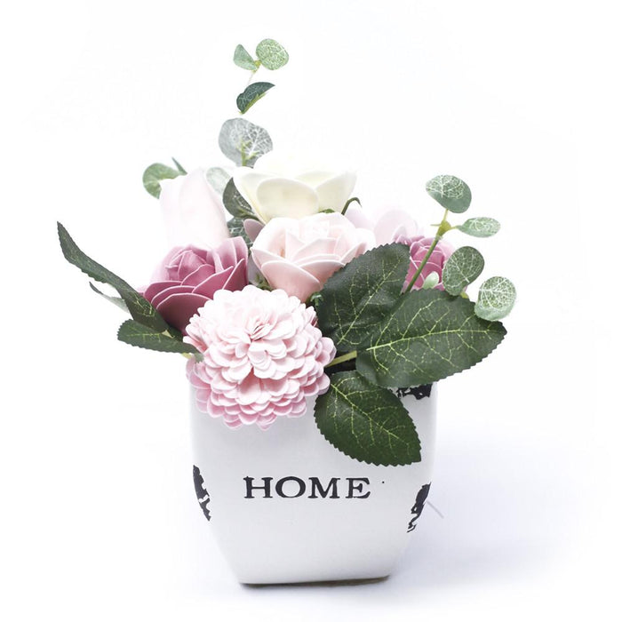 Soap Flower Bouquet Petite Flower Pot - Peaceful Pink