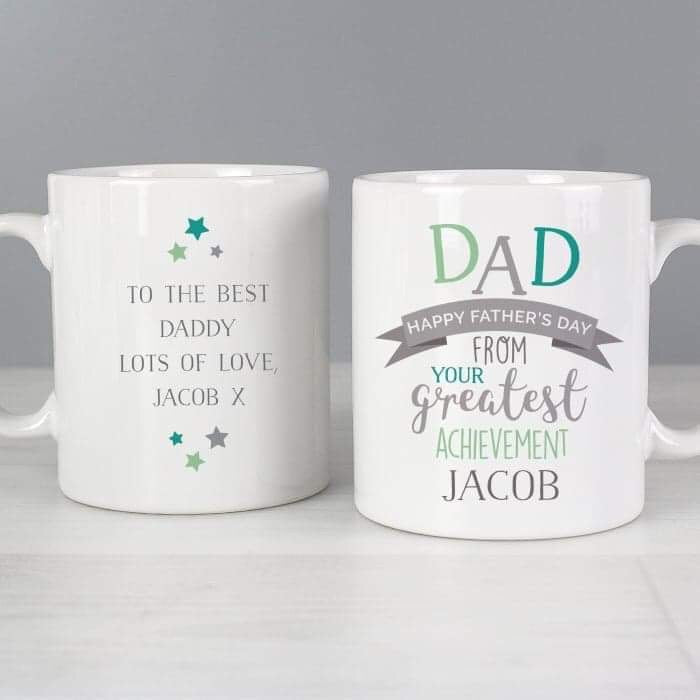 Personalised Dad's Greatest Achievement Mug - Myhappymoments.co.uk