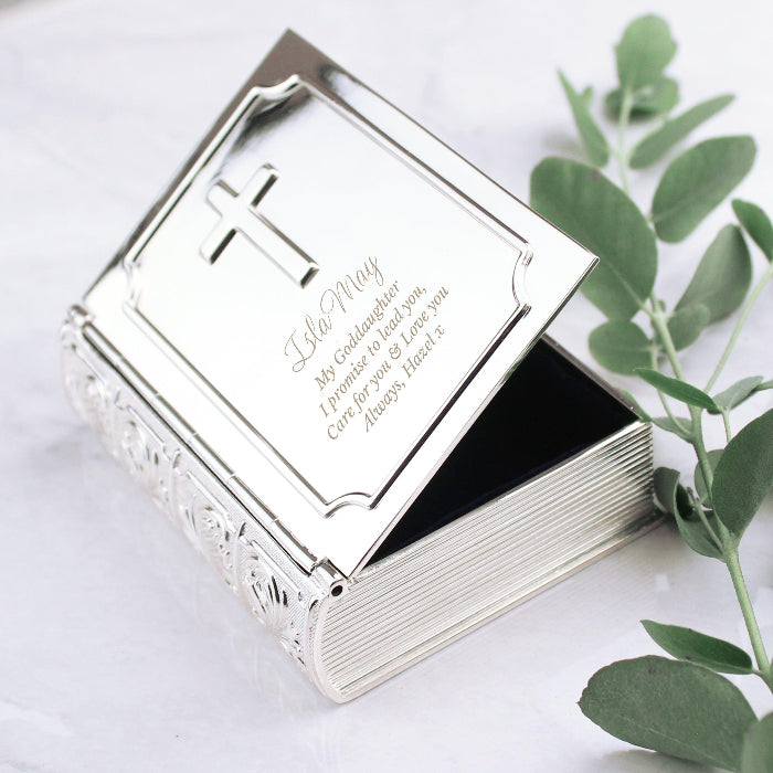 Personalised Bible Trinket Box - Christening Gift