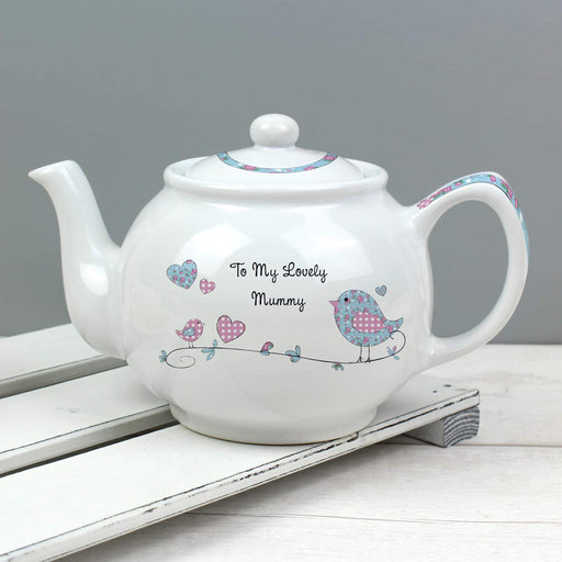 Personalised Floral Bird Teapot - Myhappymoments.co.uk
