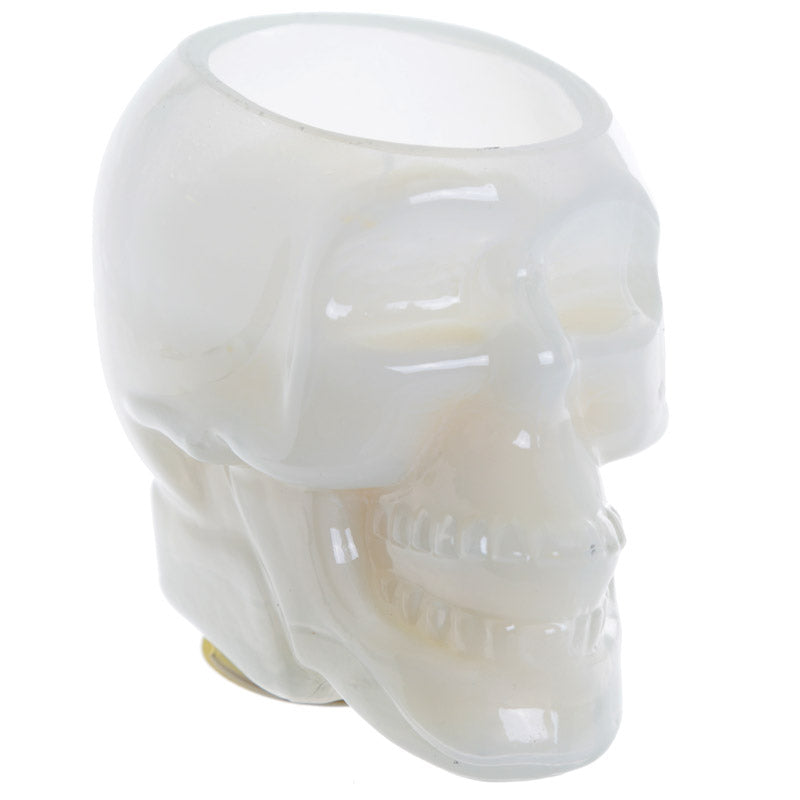 White Skull Sandalwood and Cedar Fragranced Soya Candle Jar - Myhappymoments.co.uk