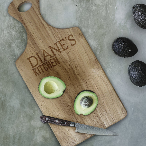 Engraved Paddle Chopping Board