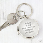 Personalised Photo Locket Keyring - Any Text
