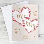 Personalised Mr & Mrs Confetti Hearts Card - Myhappymoments.co.uk