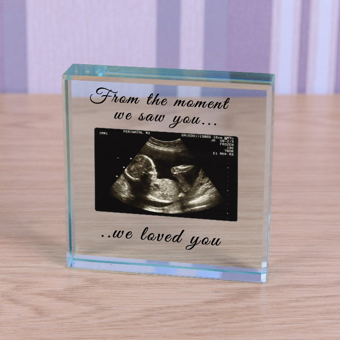 Baby Scan Photo Gift Plaque - From The Moment We Saw You