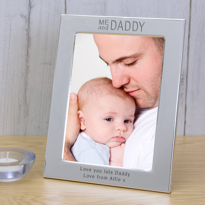 Engraved ME And DADDY Silver Plated Photo Frame