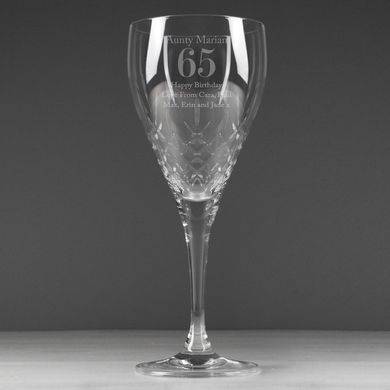 65th Birthday Glass