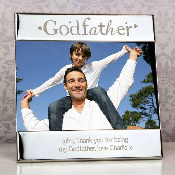 Personalised Silver Godfather Square 6x4 Photo Frame - Myhappymoments.co.uk