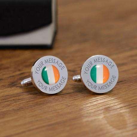 Personalised Irish Ireland Flag Cufflinks - Myhappymoments.co.uk