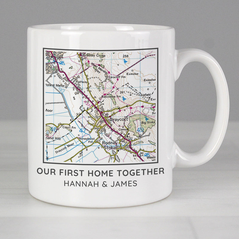 Personalised Postcode Map Mug - Myhappymoments.co.uk