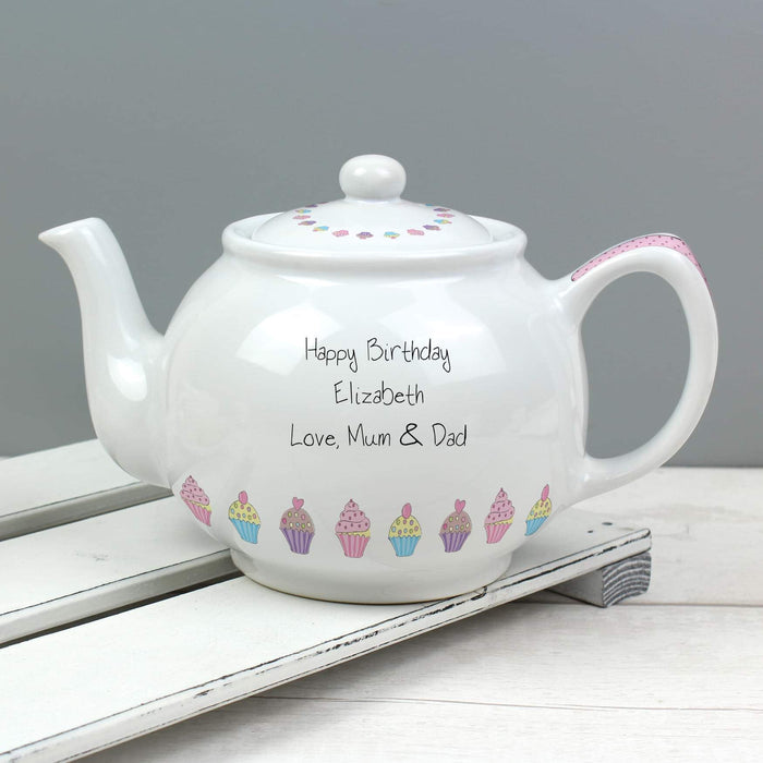 Personalised Cupcake Teapot - Myhappymoments.co.uk