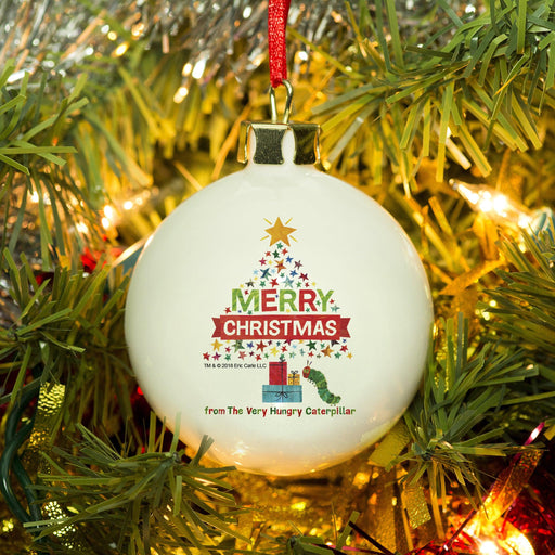 Personalised Very Hungry Caterpillar Merry Christmas Tree Bauble