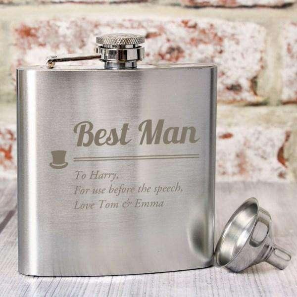 Personalised Best Man Hip Flask - Myhappymoments.co.uk
