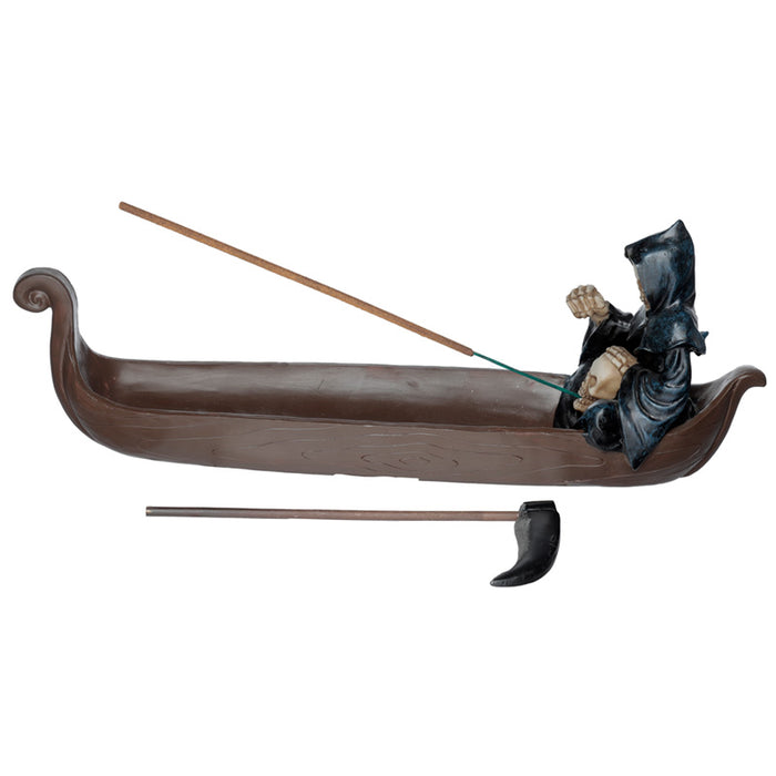 Ashcatcher Incense Stick Burner - The Reaper Ferryman of Death with Oar