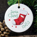 Personalised Santa Claws Round Ceramic Decoration - Myhappymoments.co.uk