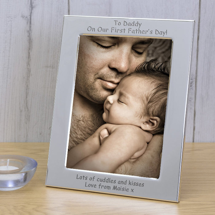 Engraved To Daddy On Our First Father's Day Photo Frame