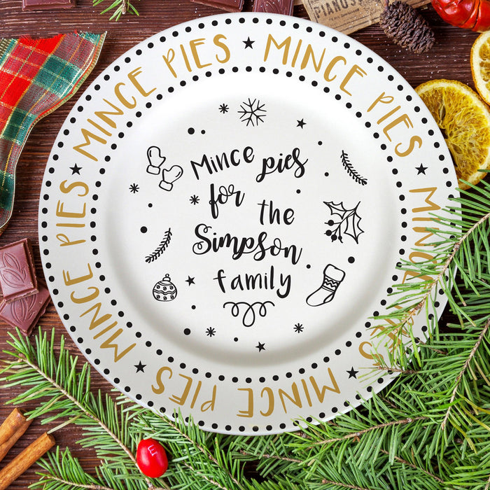 Personalised Mince Pie Christmas Eve 10″ Rimmed Plate