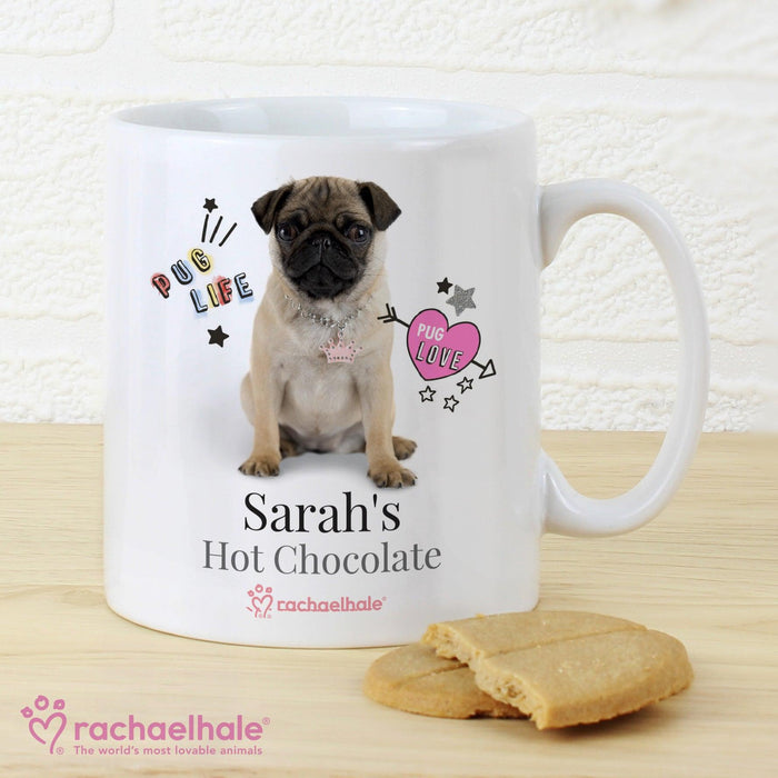 Personalised Rachael Hale Doodle Pug Mug - Myhappymoments.co.uk