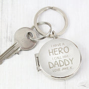 Personalised I Have A Hero Photo Locket Keyring