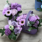 Soap Flower Bouquet Petite Flower Pot - Soft Lavender
