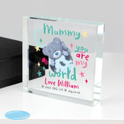 Personalised You Are My World Me To You Glass Block