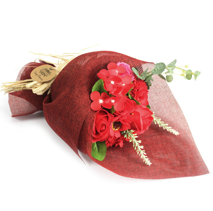 Standing Soap Flower Bouquet - Red