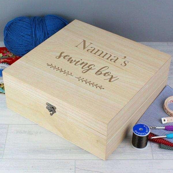 Personalised Floral Large Wooden Keepsake Box - Myhappymoments.co.uk
