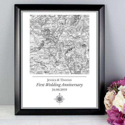 Personalised 1805 - 1874 Old Series Map Compass Wall Art