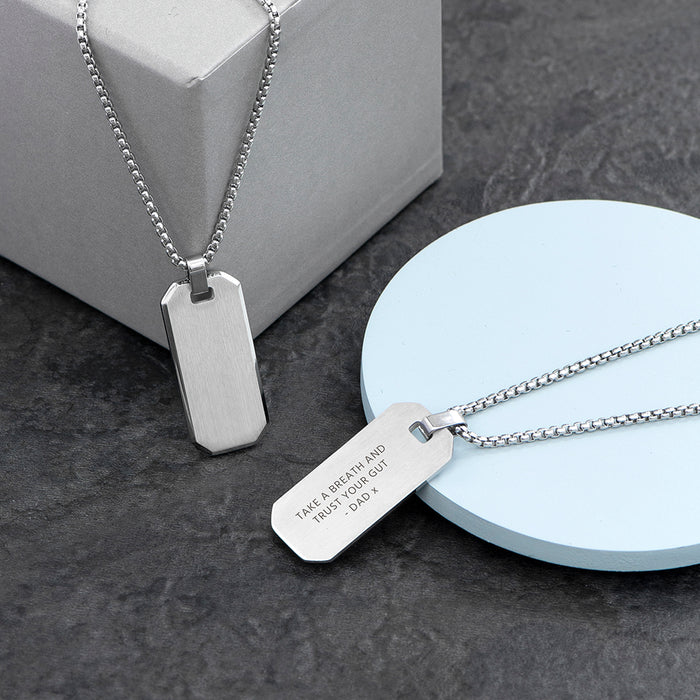 Personalised Silver Men's Dog Tag Necklace
